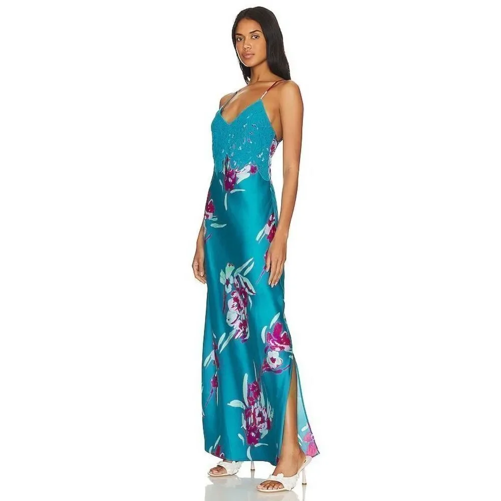 NWT Free People Forever Yours Maxi in River Combo Size XS